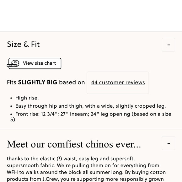 Chic Cream Chinos-  needs to be ironed, but in excellent condition with tags - Picture 5 of 6